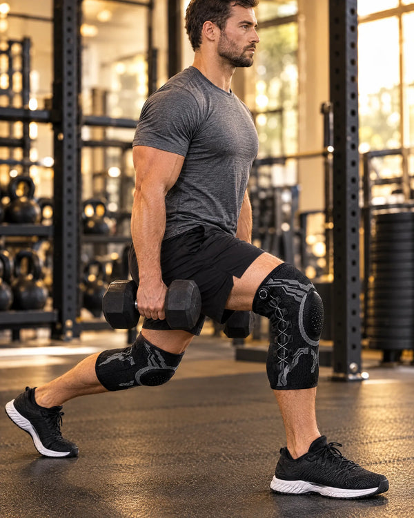 Sleeves on both knees during lunges