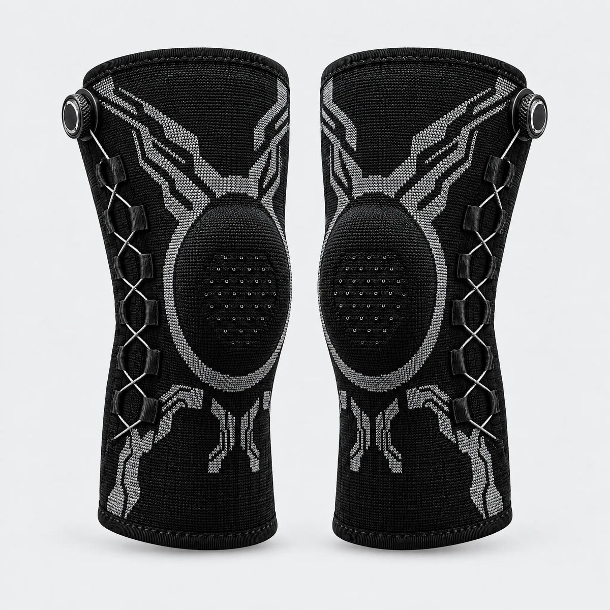 Left and right knee sleeves side by side