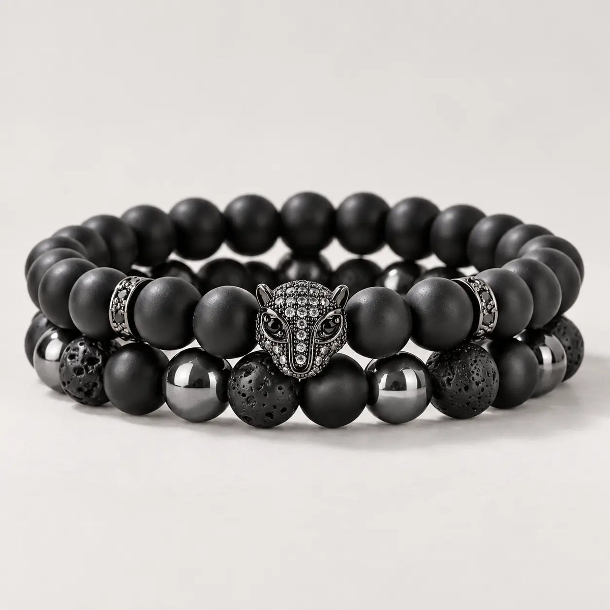 Men’s Triple Protection Natural Stone Bracelet Set | 2 Pieces Hottoget