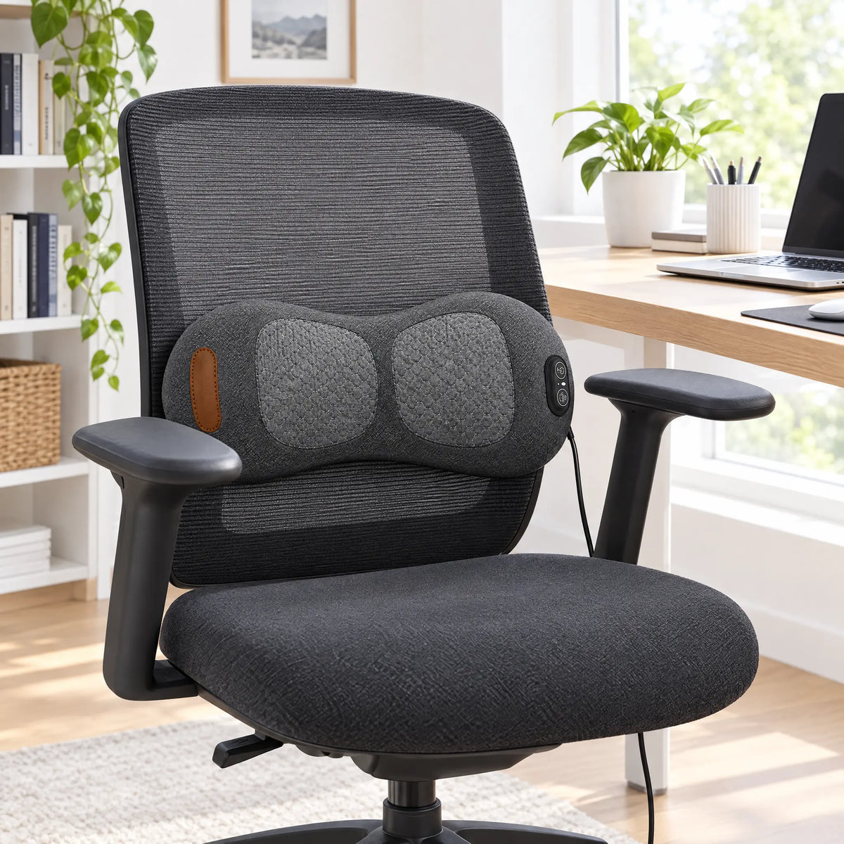 Lumbar pillow on an office chair