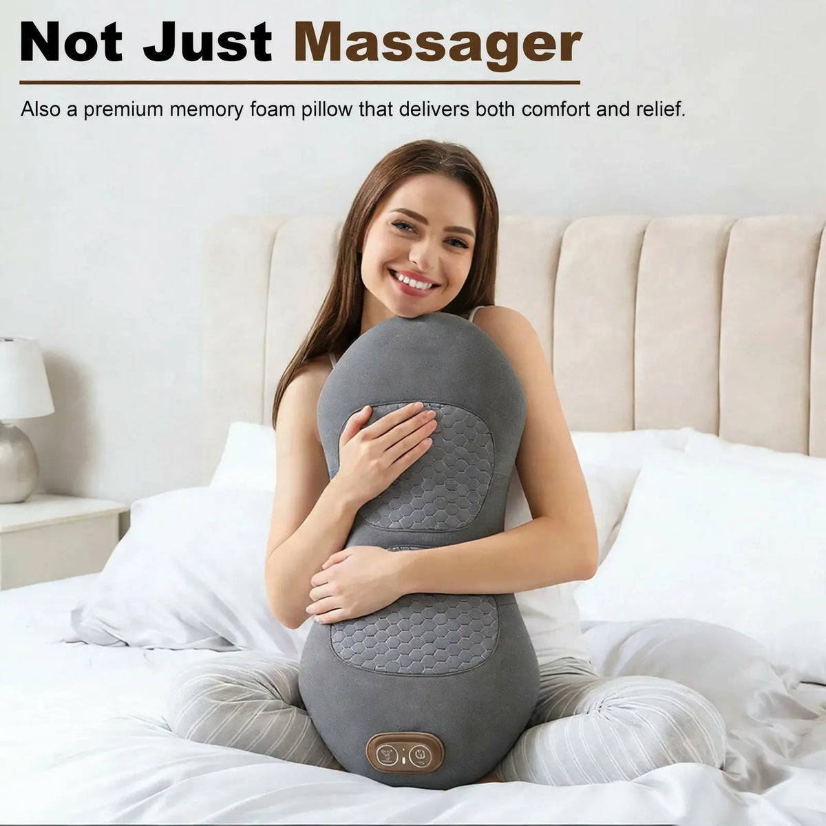 Heated Lumbar Support Pillow – Lower Back Massager with Vibration & Airbag Lift