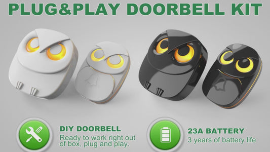 Owl-Shaped Wireless Doorbell Chime Receiver