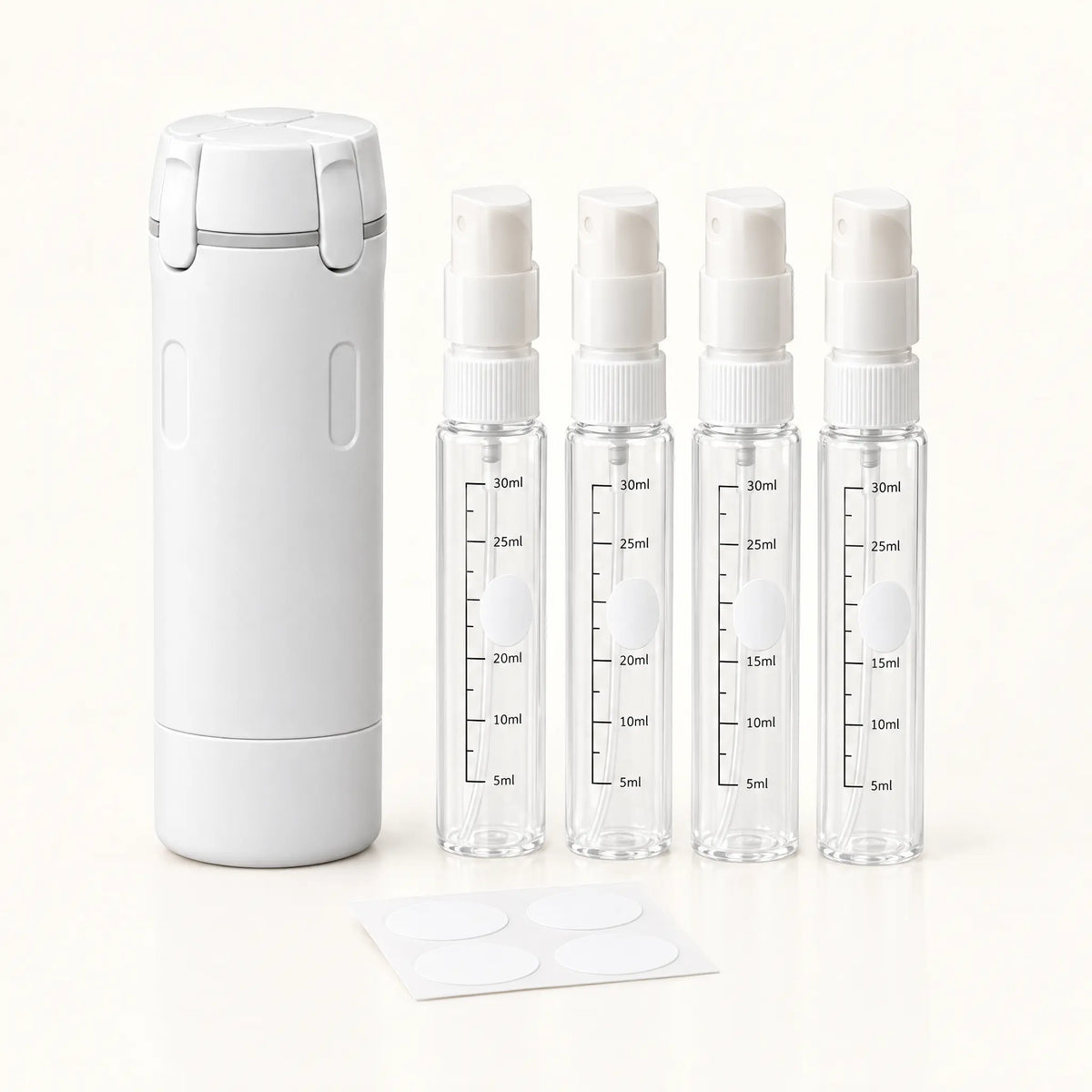 Clear bottles with label stickers