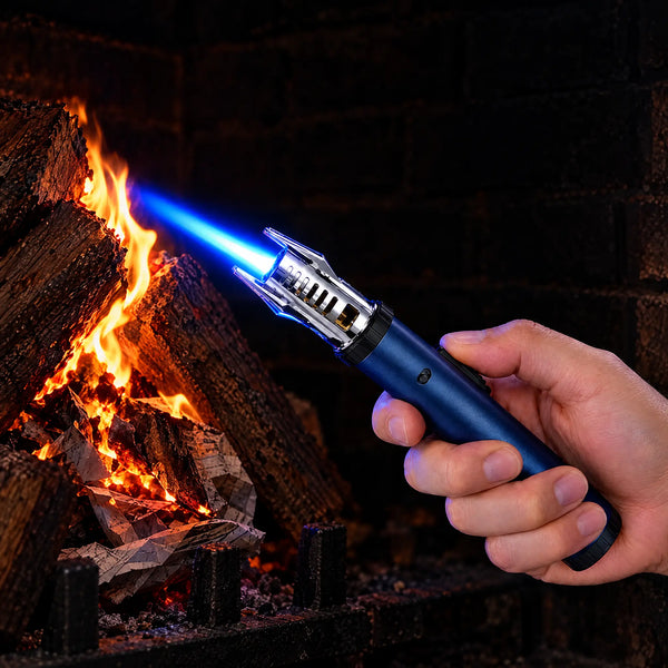 Lighting a fireplace