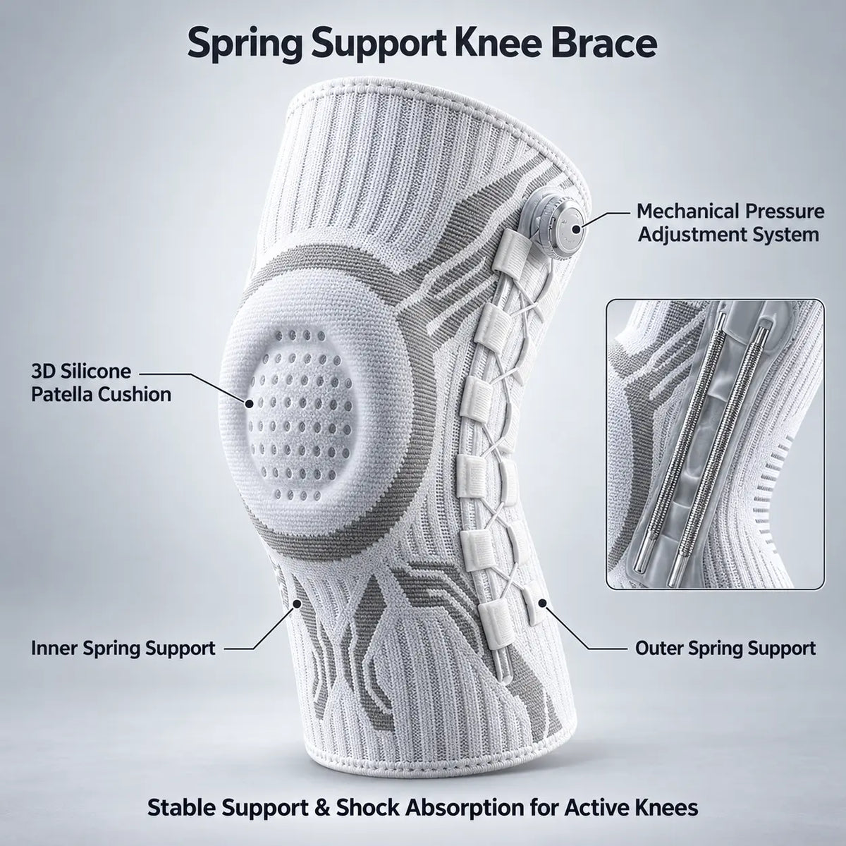 Knee Compression Sleeve — Adjustable Support for Training and Everyday Wear - Hottoget